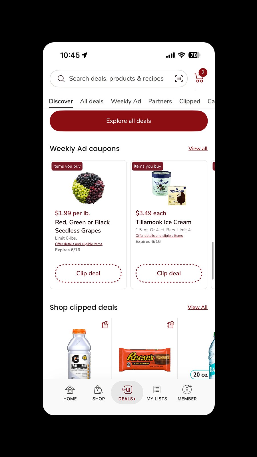 Savings Hub scrolled — weekly ad coupons